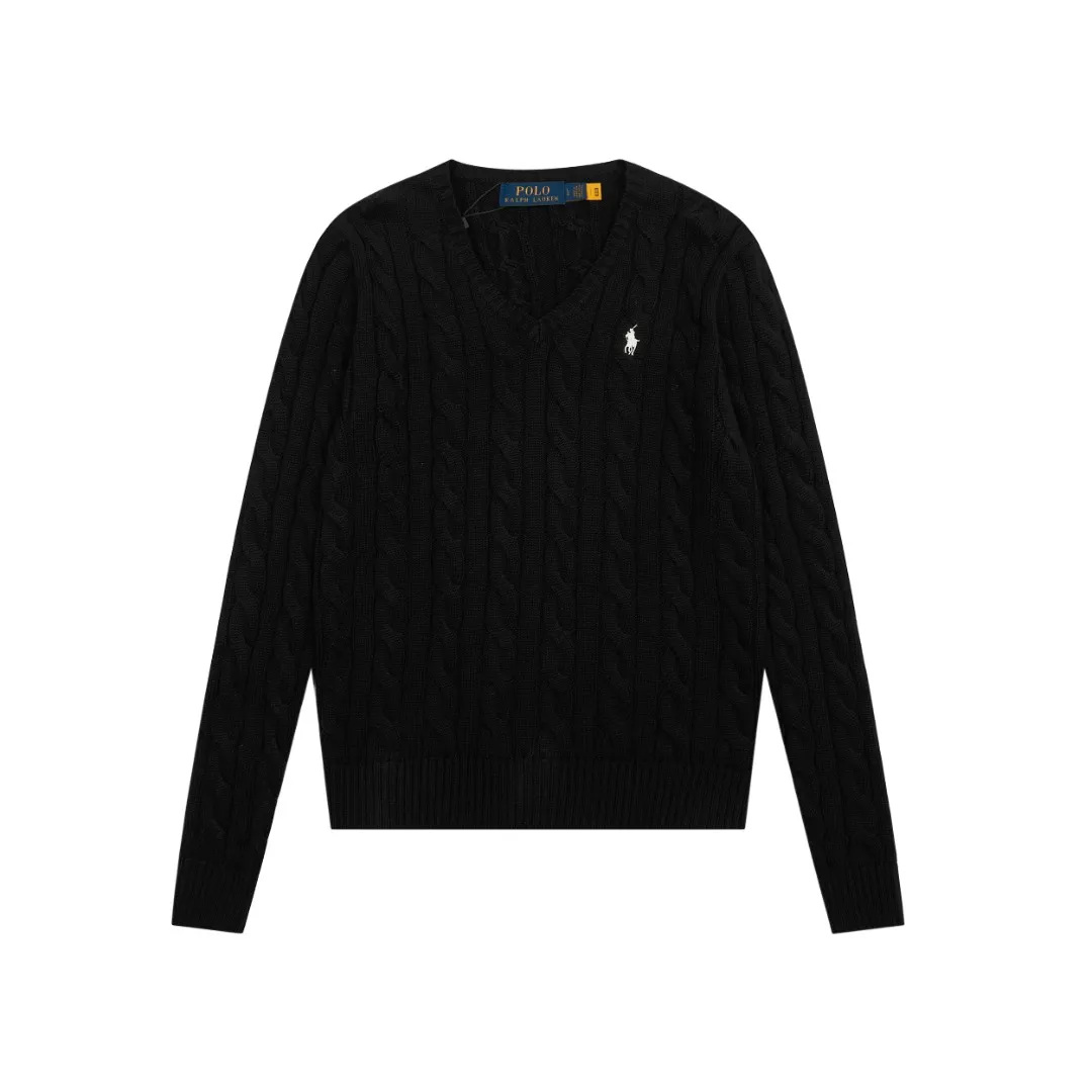 🅿️210 "Top quality" Style number: DS019# [Ralph Lauren V-neck solid color pony embroidered logo hemp flower knitted sweater] ✅Ralph Lauren Ralph Lauren goddess slim basic classic V-neck hemp flower pullover sweater ✅Main supplier platform live broadcast Wholesale entity Replacement when out of stock Not removed from shelves ✅ZP quality 1:1 version Scan the code to enter the GF website Counter quality ✅Detailed quality The only one in Guangzhou Imported quality cotton yarn, focusing on high-end, cost-effective, good quality, needless to say, ✅ simple and easy to match, a must-have item for ootd, good-looking clothes are never picky, a must-have in the goddess' wardrobe, recommended. Size: S-L Color: Black, off-white, gray, navy blue, khaki, pink, light blue, rose red, brown, Chinese red